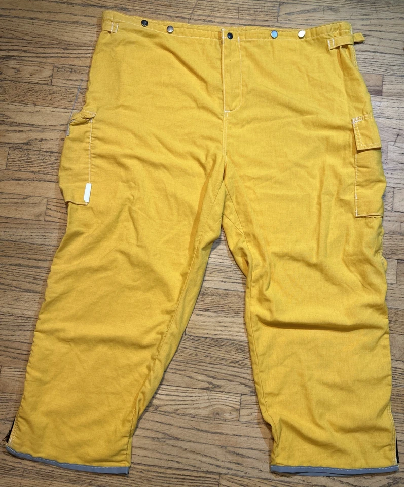 Vintage Nomex Wildland Firefighting Pants Yellow Fire Wear Sz 52 X 30 - Image 3 of 4