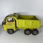Vintage 1970's Tonka Hydraulic 13" Green Dump Truck Pressed Steel-