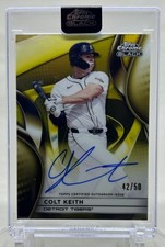 Colt Keith 2025 Topps Chrome Black Auto /50 Gold Tigers On-Card /50