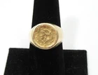 1852 LIBERTY HEAD ONE DOLLAR $1 GOLD COIN 14K SOLID GOLD RING 8.9 GRAMS SZ 7.75