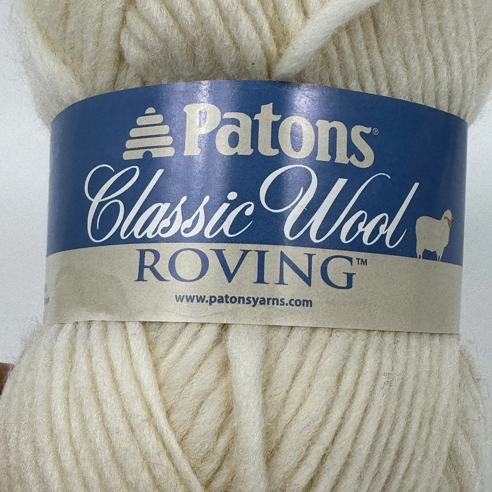 Patons Classic Wool Roving Yarn 100g 100% Pure New Wool White Cream Aran - Image 3 of 4