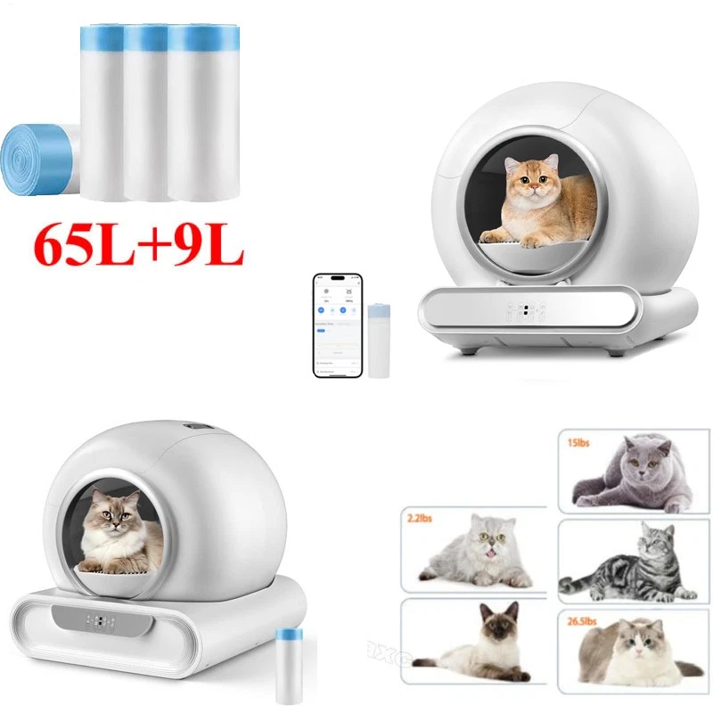 KARTOLS Large Automatic Smart Cat Litter Box Self-Cleaning Odor Removal WiFi APP Control