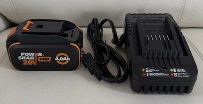 WORX WA3578 20V Power Share 4.0Ah L-Ion Battery + WA3881 Rapid Fast Charger