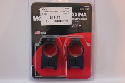 Warne Scope Mounts Maxima Ring 1'' Extra High Matte 203M