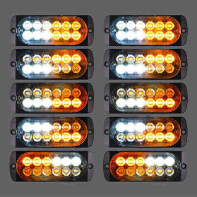 12LED Bernstein Strobe Licht LKW Auto Notfall Leuchtfeuer Warnung Gefahr Blitz