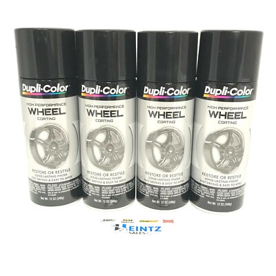 Duplicolor HWP108-4 Pack High Performance Wheel Coating Gloss Black color - 12oz