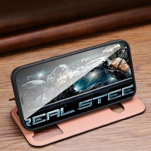 Real Genuine Leather Wallet Flip Window Case Cover For iPhone 16 15 14 13 12 - Picture 3 of 20