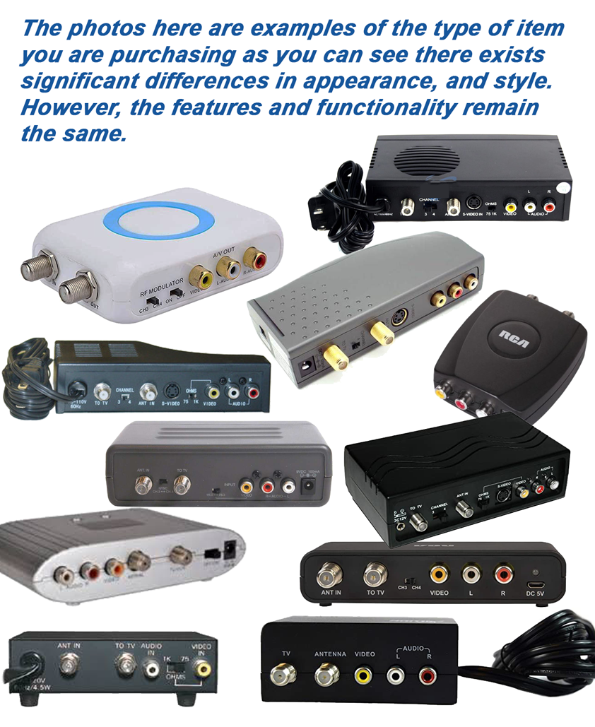 RCA in COAX out CABLE ADAPTER TV AV COAXIAL TO RCA CONVERTER AUDIO