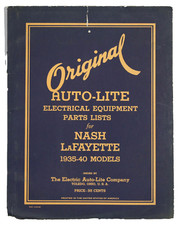 Autolite Electrical Parts Book For Nash Lafayette 1940 S20