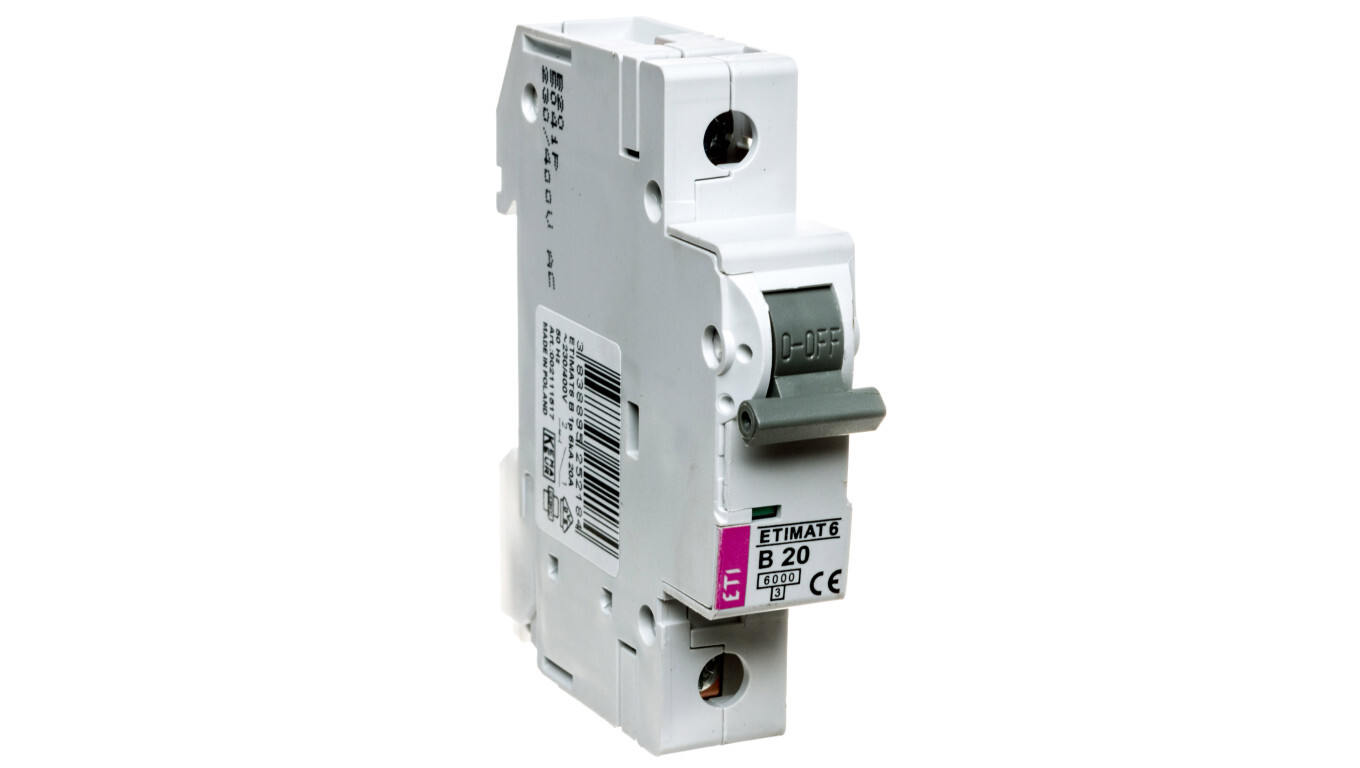 Miniature circuit breaker 1P B 20A 6kA AC ETIMAT 6 002111517 /T2UK