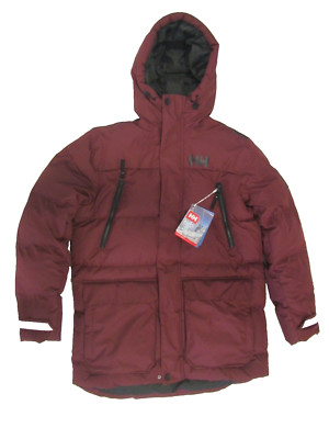 NEW HELLY HANSEN MENS REINE PUFFY JACKET LARGE COLOR HICKORY (Maroon)  MSRP $370