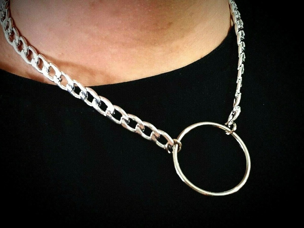 Collar Choker Necklace Pendant Ringed Curb Chain Metal Ethnic Punk