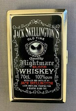 Nightmare Jack Whiskey Portasigarette Metallo Argento Protezione RFID Portafoglio