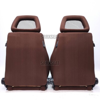 1 PAIR】AUTHENTIC RECARO LSC BROWN SCATTERING Very Good Condition