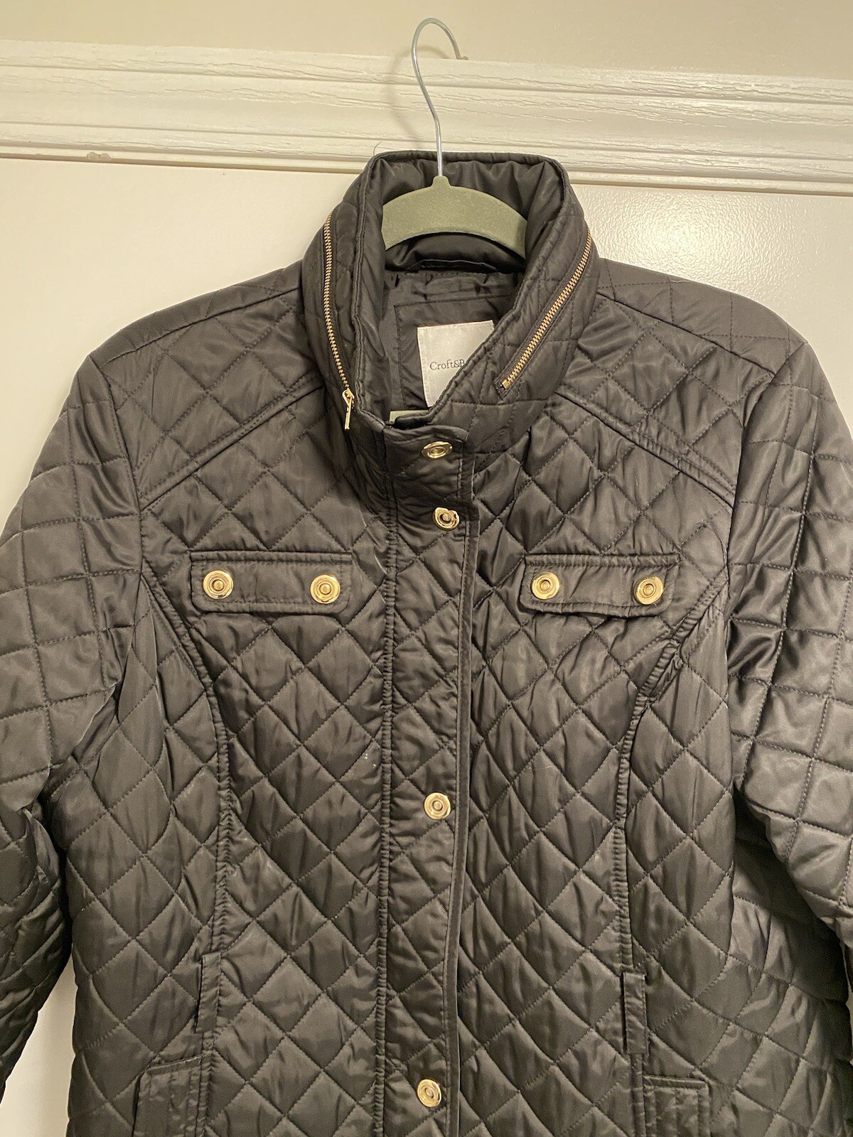 Croft & Barrow Solid Black Full Zip Quilted Hoode… - image 14