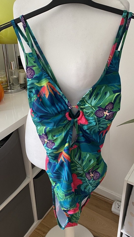 Tropical Print Swimsuit NWOTS Size XL 1416 eBay