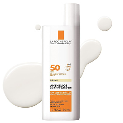 La Roche Posay Anthelios Light Fluid Mineral Face Sunscreen 1.7 fl oz Exp 12/26