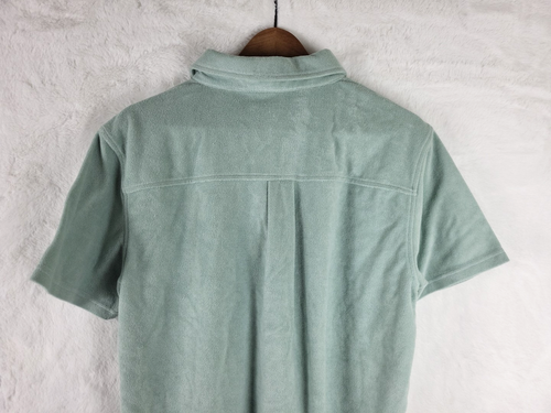Dandy Del Mar The Tropez Shirt Gulf Blue Terry Cloth Top Size Medium - Picture 8 of 11