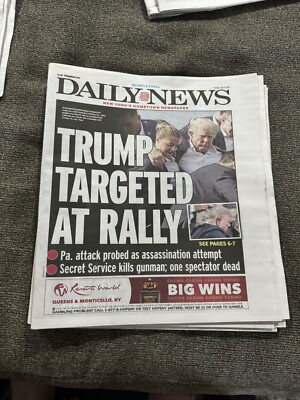 DONALD TRUMP THE PRESIDENT HAS BEEN SHOT NY DAILY  NEWS 7/14/2024