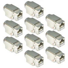 10x CAT6A RJ45 Networt LAN Ethernet 8P8C Shielded Keystone Jack 110 Punch Down