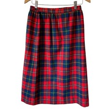 Vintage Pendleton Wool Boyd Tartan Plaid Skirt Waist 27 Inch Midi Lined Pockets