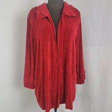 Vikki Vi Women's Red Blazer Jacket Overshirt Cardigan New Size 2X VL10033 $110