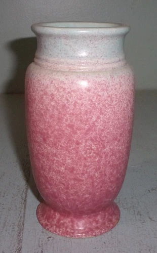 Vintage Roseville Tourmaline Speckled Mauve Teal Vase