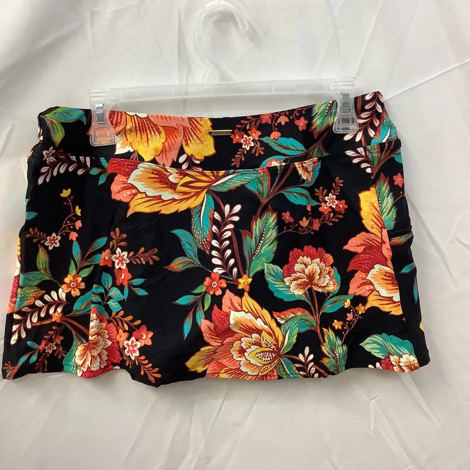 Sunsets Womens Swim Skort Multicolor Floral Elastic Waist Pull On Size Medium - Image 3 of 4