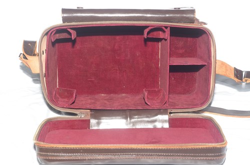 FUNDA DE TRANSPORTE CASI NUEVA MENOS NIKON FB-6 GAZETTE CUERO MARRÓN DE JAPÓN - Imagen 10 de 12