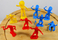 vintage 9 cowboy native American indians western old west plastic toy figures