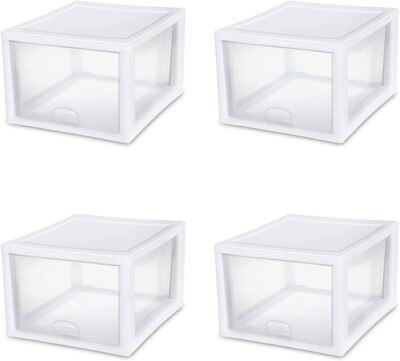 Sterilite 23108004 27 QT/26 Liter stacking drawer (Pack of 4)