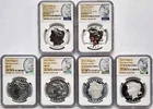2023 Morgan Peace Silver Dollar NGC PF70 First Day Issue 6 Coin Set Reverse MINT