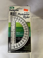VTG NOS! Pedigree 6 Inch Protractor Ruler 1977 New Made in USA Old School RARE