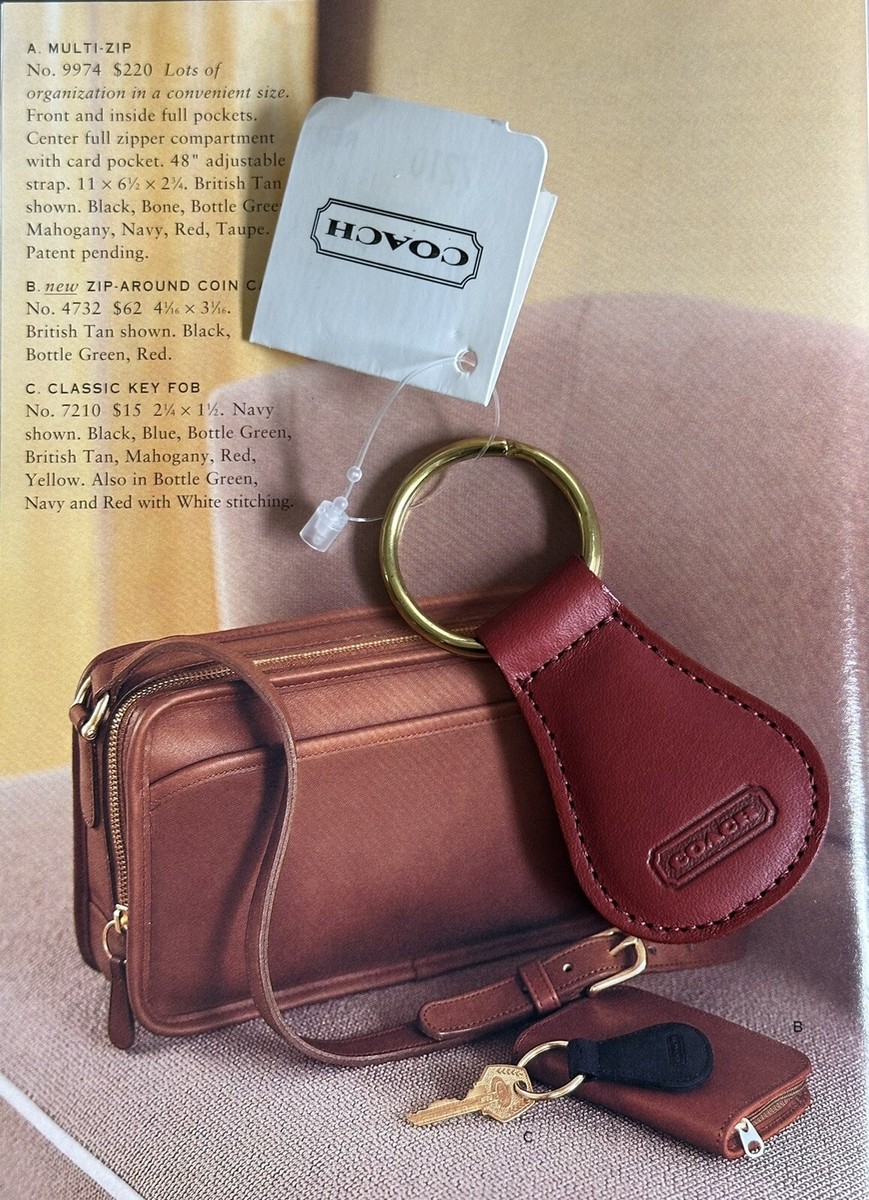 NWT COACH VINTAGE CORAL CLASSIC KEY FOB BRASS 7210 | eBay