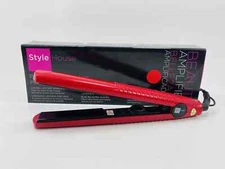 Style House 1" Professional Hair Styling Iron Ceramic Adj Heat Dual Volt, Red