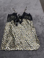 Elegant Moments Cheetah Print Chemise Satin Size Large