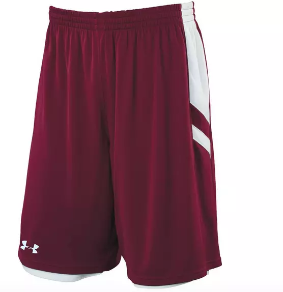 New UNDER ARMOUR Undeniable Reversible Basketball Shorts men maroon White