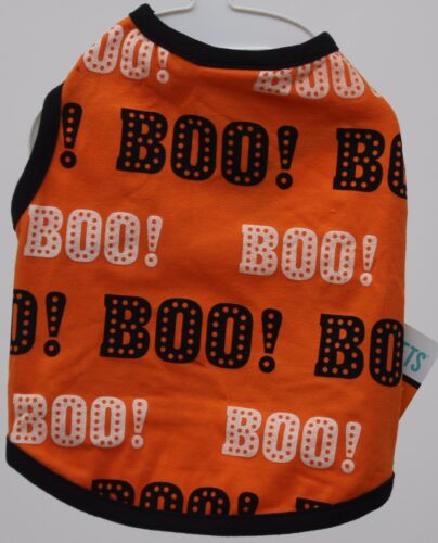 Halloween Martha Stewart Orange & Black Boo! Boo! Pet Dog Shirt Large NWT - Picture 1 of 2
