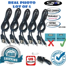 5-Pack Fast Charging Cable Cord For MICRO USB ONLY Samsung Android Cell Phone