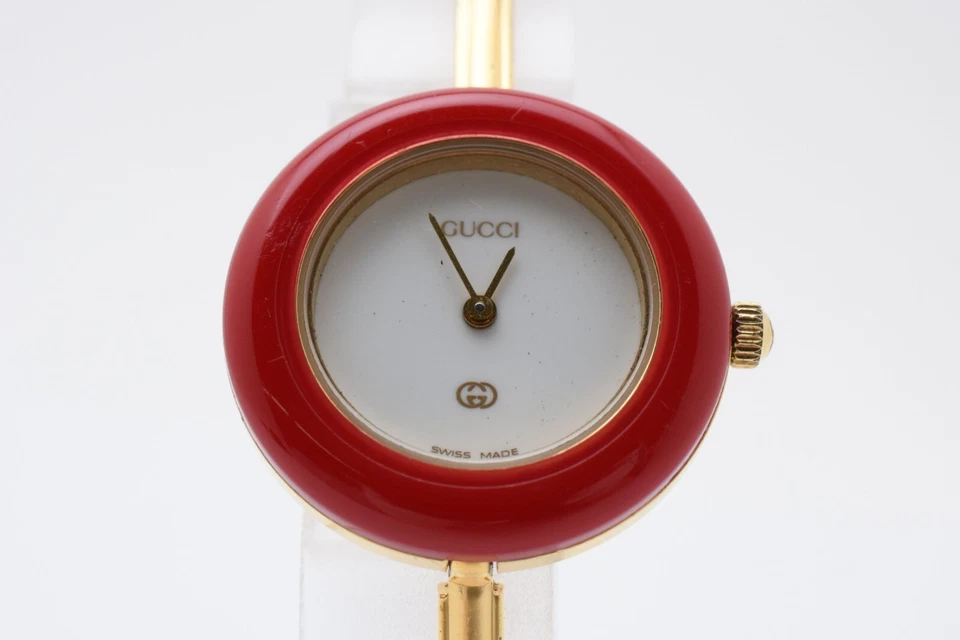 【EXC+5】Gucci Change Bisel 1100-L Oro Rojo Bisel Cuarzo Reloj para Mujer de JAPÓN Foto 4 de 4