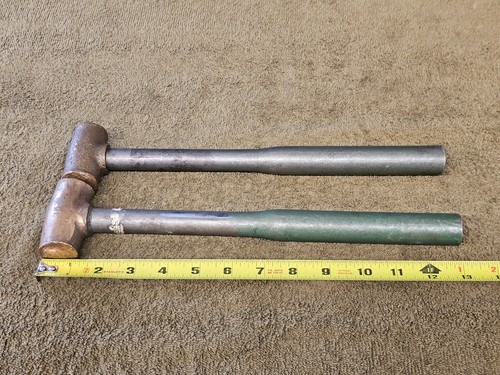 2 Hackett copper Brass sledge Hammer Mallet 1.5 3 Lb Non Sparking Body Metal - Picture 10 of 11