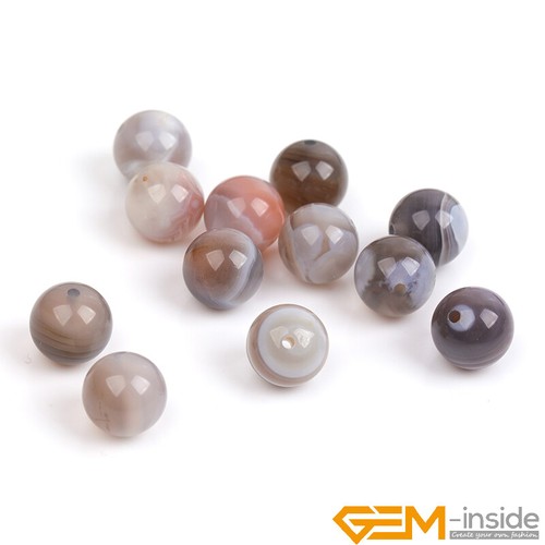 Natural Botswana Agate Gemstone Round Spacer Loose Beads Jewelry 15" 6mm-12mm - Picture 32 of 58