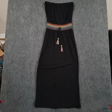 Soluna Swim Sunset Smocked Beach Cover Up Maxi Dress Women's Small Smoke NEW