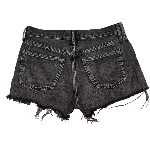 AGOLDE Parker Frayed Hem Black Denim Vintage Shorts A026C-1157 Size 26 Revolve - Picture 7 of 17