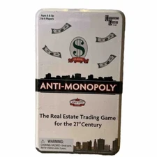 ANTI-MONOPOLY -  Travel Tin - NEW & SEALED - University Games 2-6 players Age 8+