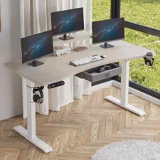 Modernchamp 63'' Dual Motor Height Adjustable Standing Desk With Laminate