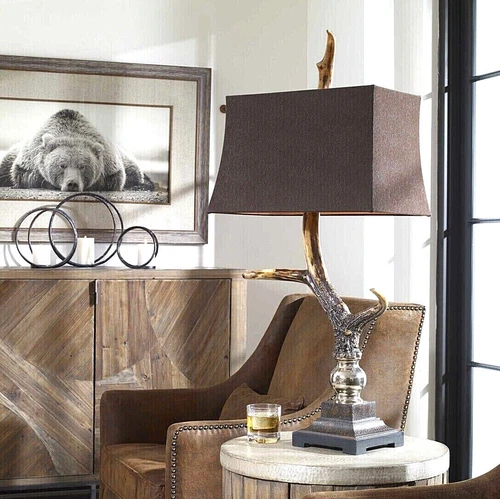 Uttermost 27960 Stag Horn Table Lamp Deer Antler High Country Rustic Cabin Lodge - Picture 2 of 5
