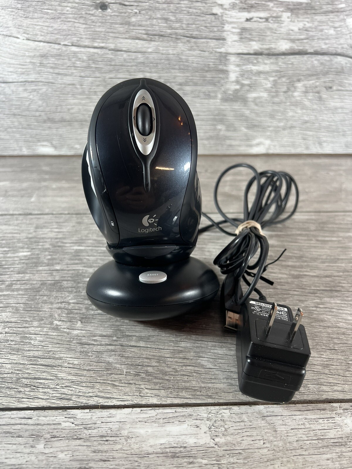 Logitech MX Laser M-RAG97 Wireless Mouse with Charging Dock Gray Black