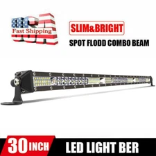 30inch Slim LED Work Light Bar Single Row Spot Flood Combo Truck SUV ATV 4WD 32"