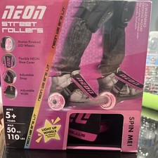 NEW Yvolution Neon Street Rollers PINK,Light Up Wheels Adjustable Clip On H109